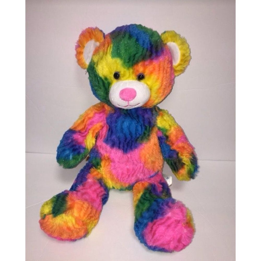 Build A Bear rainbow colors teddy bear plush
